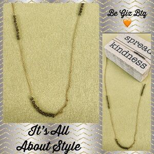 Gorjana Pyrite Rounds on Long Gold Chain Necklace